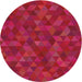 Round Machine Washable Transitional Pink Rug, wshpat1996