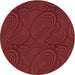 Round Patterned Crimson Red Novelty Rug, pat1997