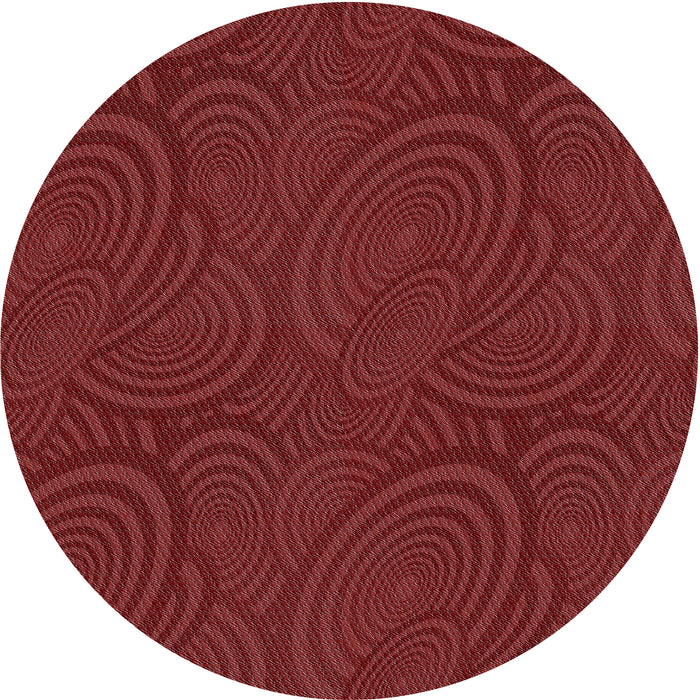 Round Machine Washable Transitional Crimson Red Rug, wshpat1997