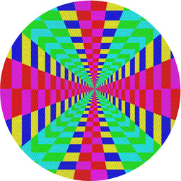 Round Patterned Green Modern Rug, pat2000