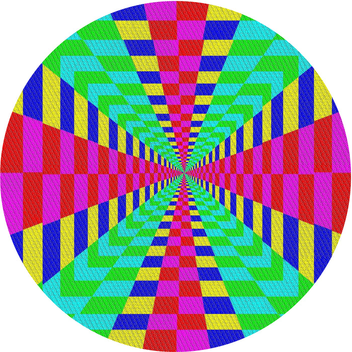 Round Patterned Green Modern Rug, pat2000