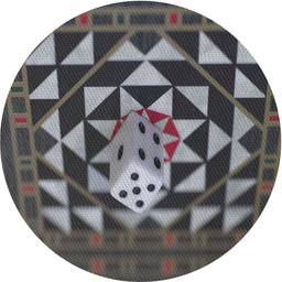 Round Machine Washable Transitional Charcoal Black Rug, wshpat2001