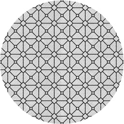 Round Machine Washable Transitional Gray Rug, wshpat2005