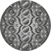 Round Patterned Dark Gray Novelty Rug, pat2007