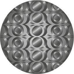 Round Machine Washable Transitional Dark Gray Rug, wshpat2007