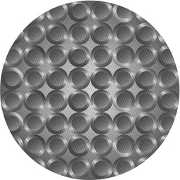 Round Machine Washable Transitional Dark Gray Rug, wshpat2008