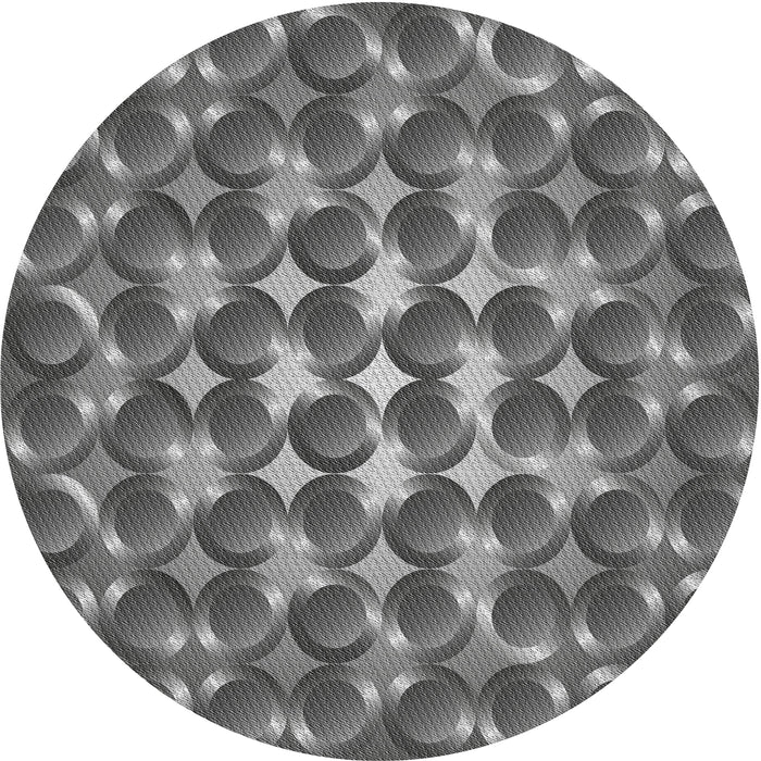 Round Machine Washable Transitional Dark Gray Rug, wshpat2008
