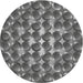 Round Patterned Dark Gray Novelty Rug, pat2008