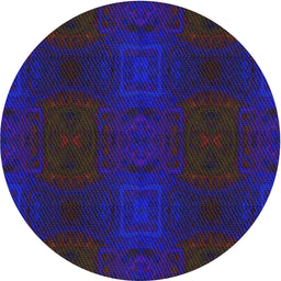 Round Patterned Purple Novelty Rug, pat200