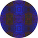 Round Patterned Purple Novelty Rug, pat200