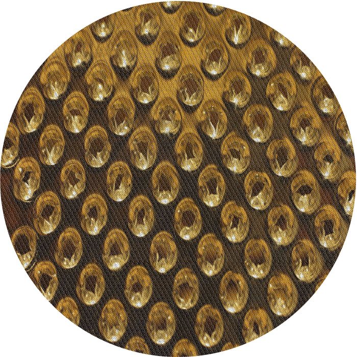 Round Patterned Red Novelty Rug, pat2010