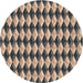 Round Patterned Taupe Brown Novelty Rug, pat2014