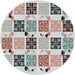 Round Patterned Pale Blue Novelty Rug, pat2017