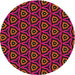 Round Patterned Reddish Brown Novelty Rug, pat2023