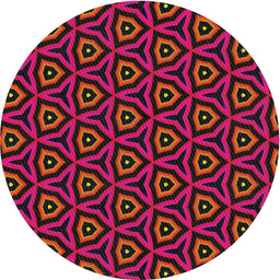 Round Machine Washable Transitional Sepia Brown Rug, wshpat2023