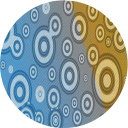 Round Machine Washable Transitional Gray Rug, wshpat2025
