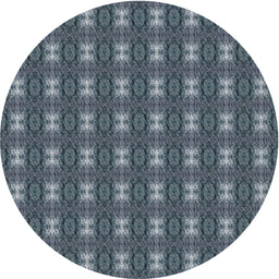 Round Machine Washable Transitional Dark Blue Grey Blue Rug, wshpat2028