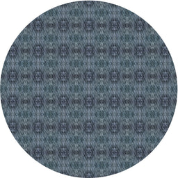 Round Machine Washable Transitional Dark Slate Blue Rug, wshpat2029