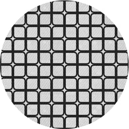 Round Machine Washable Transitional Light Black Rug, wshpat2034