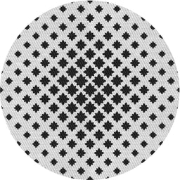 Round Patterned Carbon Gray Novelty Rug, pat2035