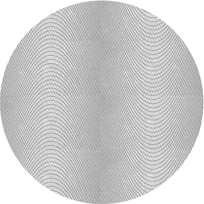 Round Machine Washable Transitional Grey Gray Rug, wshpat2036