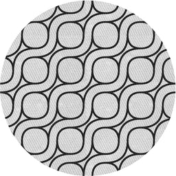 Round Machine Washable Transitional White Smoke Rug, wshpat2037