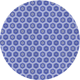 Round Machine Washable Transitional Blue Rug, wshpat203