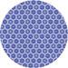 Round Machine Washable Transitional Blue Rug, wshpat203