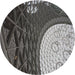 Round Patterned Charcoal Black Novelty Rug, pat2044