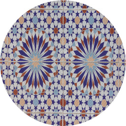 Round Patterned Purple Novelty Rug, pat2045