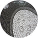 Round Machine Washable Transitional Silver Gray Rug, wshpat2046