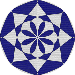 Round Machine Washable Transitional Cobalt Blue Rug, wshpat2049