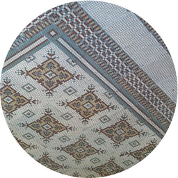Round Patterned Gray Novelty Rug, pat2053