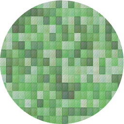 Round Patterned Light Green Modern Rug, pat2059