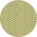 Round Machine Washable Transitional Mustard Yellow Rug, wshpat205