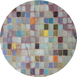 Round Patterned Cloud Gray Novelty Rug, pat2061