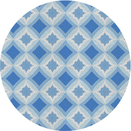 Round Patterned Light Blue Novelty Rug, pat2063