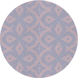 Round Patterned French Lilac Purple Novelty Rug, pat2064