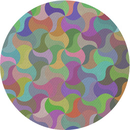 Round Patterned Purple Modern Rug, pat2070