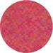 Round Patterned Red Novelty Rug, pat2072