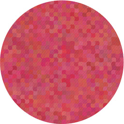 Round Machine Washable Transitional Red Rug, wshpat2072
