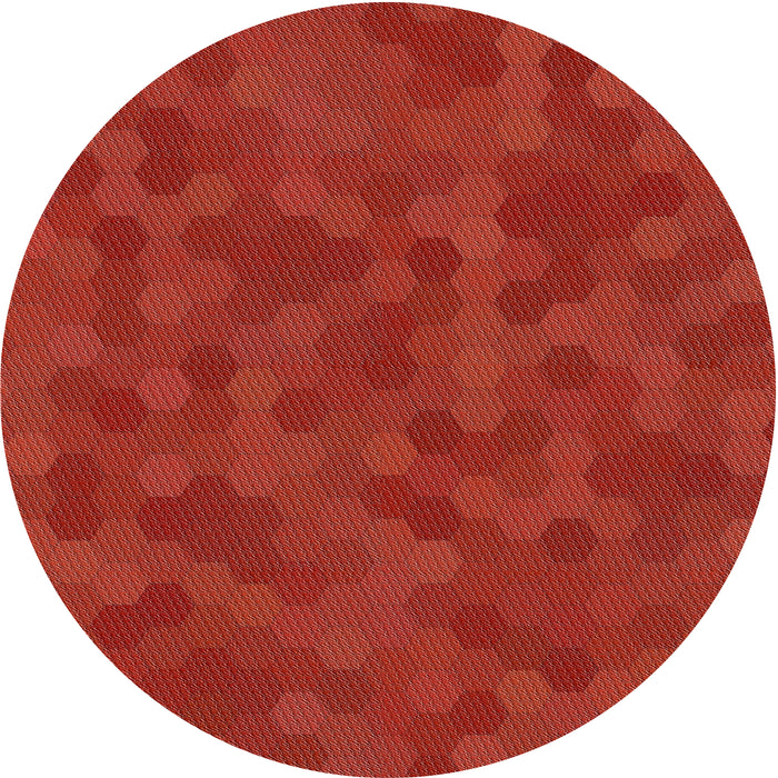 Round Patterned Red Novelty Rug, pat2073