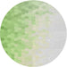 Round Patterned Green Novelty Rug, pat2074