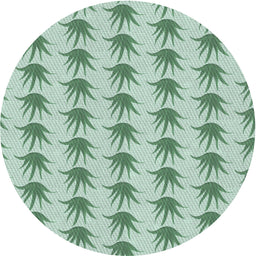 Round Patterned Forest Green Novelty Rug, pat207