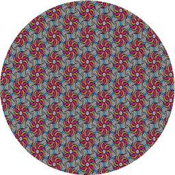 Round Patterned Rosy Brown Pink Novelty Rug, pat2080