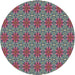 Round Patterned Dark Gray Novelty Rug, pat2081