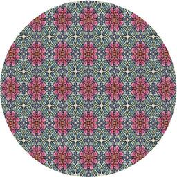 Round Machine Washable Transitional Dark Gray Rug, wshpat2081