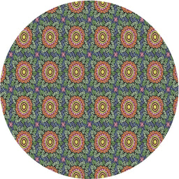 Round Machine Washable Transitional Mocha Brown Rug, wshpat2082