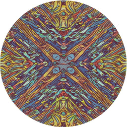 Round Patterned Green Modern Rug, pat2085
