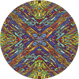 Round Patterned Green Modern Rug, pat2086